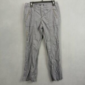 Apt. 9 Cargo Pants Womens 10P Gray Cotton Straight Leg Hiking Outdoor Camping